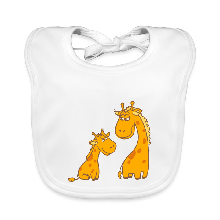 bavetta neonato con stampa giraffa - white